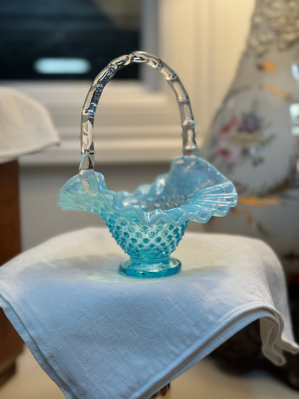 Hobnail Basket - Blue