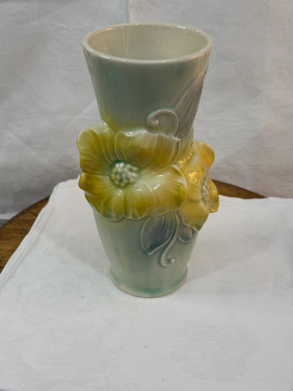 Royal Copley Vase - Green & Yellow Flowers